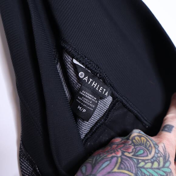 ATHLETA Venice Textured Jogger Wavy Dash Black Lightweight Active Women's M/P - Picture 12 of 14